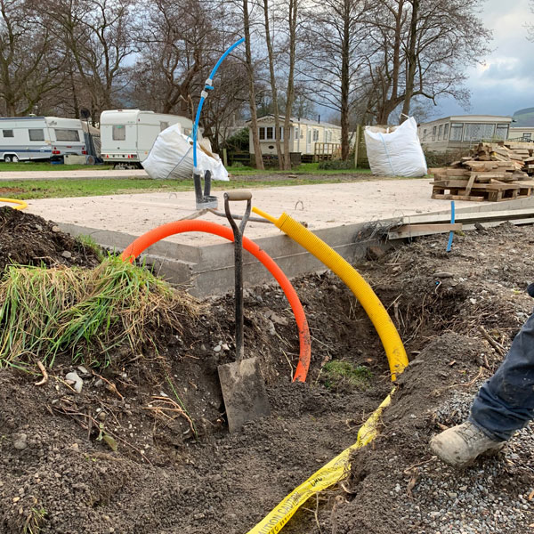 Hendwr Caravan Park groundworks